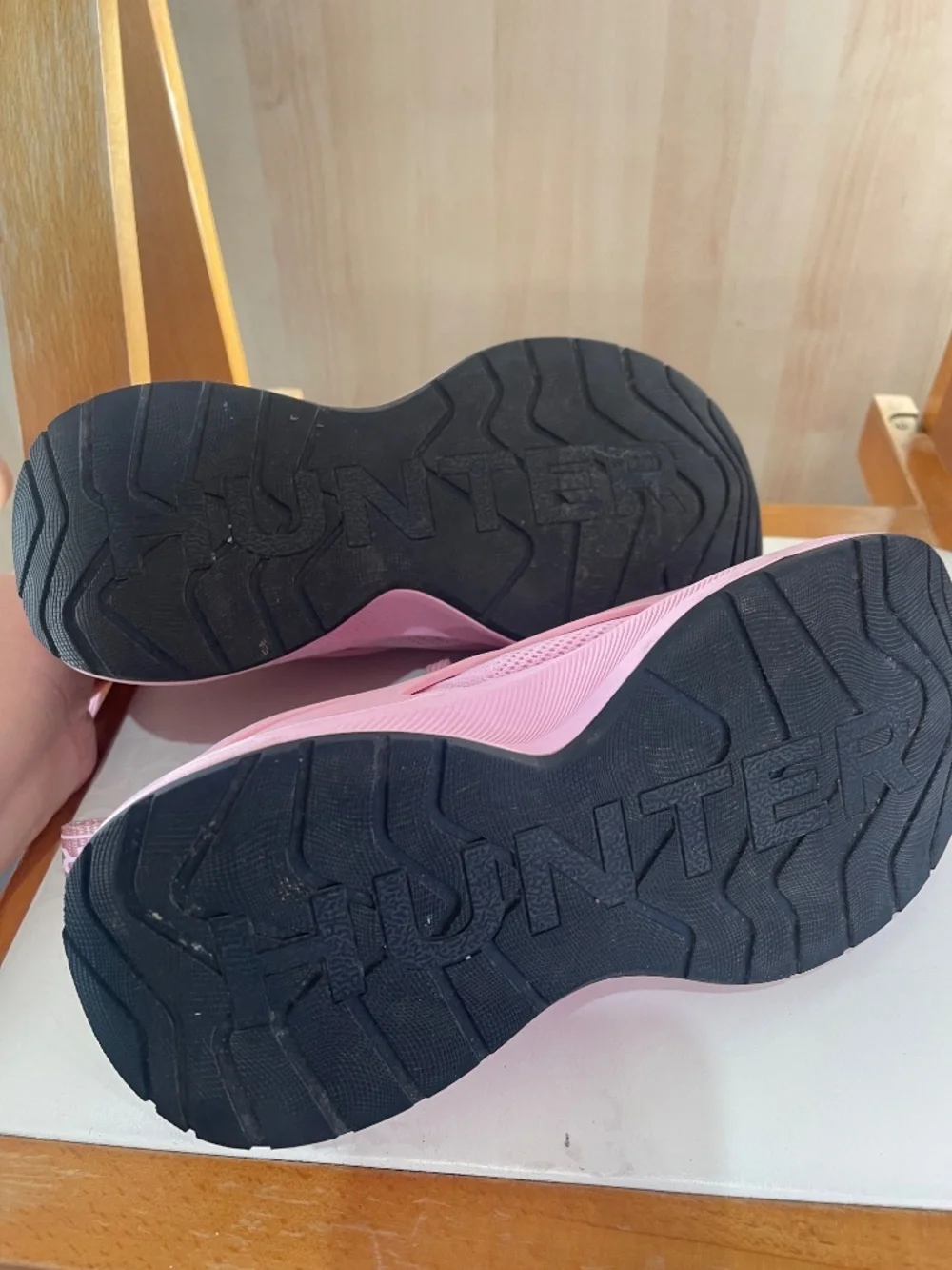 Hunter Pastel Pink Chunky Lace-Up Sneakers